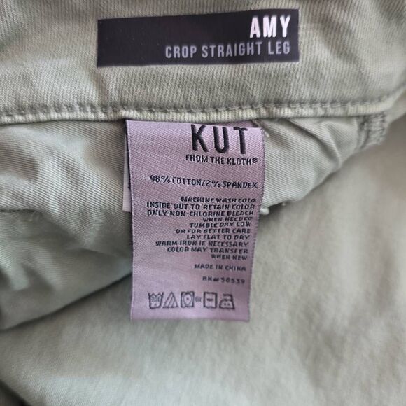Kut From The Kloth Women’s Size 16W Green Amy Crop Straight Leg Jeans - Picture 3 of 5
